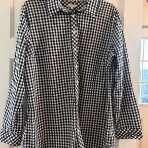 Black and White Checkered Button-Up Shirt